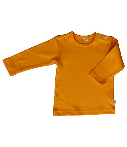 Baby Kinder Langarmshirt Bio-Baumwolle 13 Farben T-Shirt Shirt Jungen Mädchen Gr. 50/56 bis 140 (128, gelb-Sonnen) von rescence naturel/Baby-Kinder