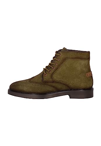 revend Herren Brogue-Stiefeletten, Oliv, 44 EU von revend