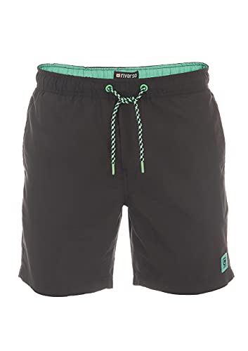 riverso Badehose Herren RIVDavid Regular Fit Schwimmhose Sporthose Kurze Hose Taschen Shorts Elastischer Bund Schwarz S, Größe:S, Farbe:Black Green (24000) von riverso