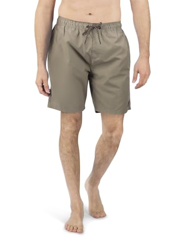 riverso Badehose Herren RIVDavid Regular Fit Schwimmhose Sporthose Kurze Hose Taschen Shorts Elastischer Bund Grün 3XL, Größe:3XL, Farbe:Washed Olive-Black von riverso