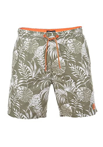 riverso Badehose Herren RIVKai Regular Fit Badeshorts Schwimmhose Sporthose Kurze Hose Shorts Tunnelzug Taschen Sommer Strand Olive M, Größe:M, Farbe:Vintage Olive-Shiny Orange (52001) von riverso