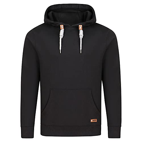 riverso Herren Kapuzenpullover RIVLuca Hoodie Sweatshirt Pullover Kapuze Kängurutaschen Regular Fit Einfarbig Baumwolle Schwarz 5XL, Größe:5XL, Farbe:Black (24000) von riverso