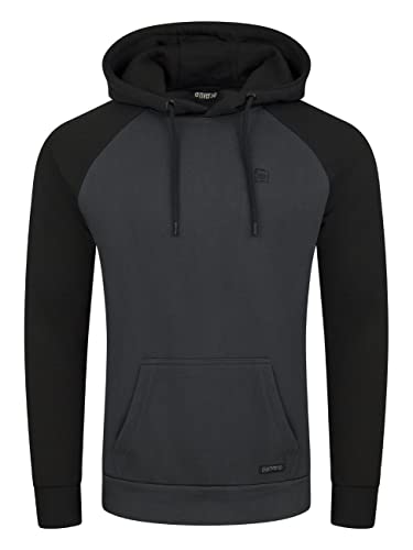 riverso Herren Kapuzenpullover RIVNino Hoodie Sweatshirt Pullover Kapuze Kängurutaschen Regular Fit Baumwolle Grau L, Größe:L, Farbe:Anthracite Grey von riverso