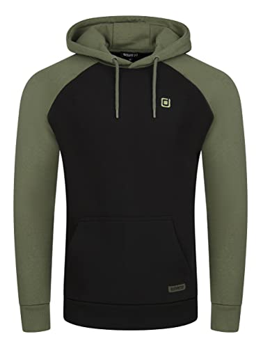 riverso Herren Kapuzenpullover RIVNino Hoodie Sweatshirt Pullover Kapuze Kängurutaschen Regular Fit Baumwolle Schwarz 3XL, Größe:3XL, Farbe:Black von riverso