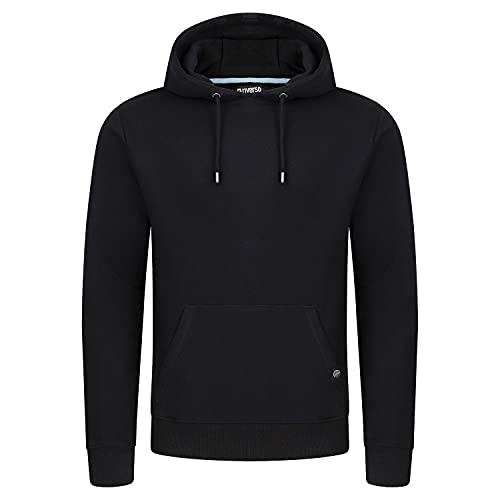 riverso Herren Kapuzenpullover RIVTheo Hoodie Sweatshirt Pullover Kapuze Kängurutaschen Regular Fit Einfarbig Baumwolle Schwarz 5XL, Größe:5XL, Farbe:Black (24000) von riverso