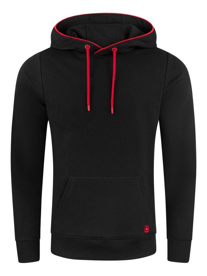 riverso Kapuzenpullover Herren Hoodie RIVEnno Regular Fit Longsleeve Sweatshirt mit Cross-Over-Kragen und Kängurutasche von riverso