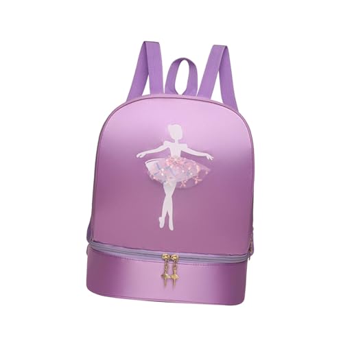 rockible Ballett-Tanz-Rucksack, Ballett-Tanztasche, Mädchen-Ballerina-Tasche mit Schuhfach für Gymnastik, Lila von rockible