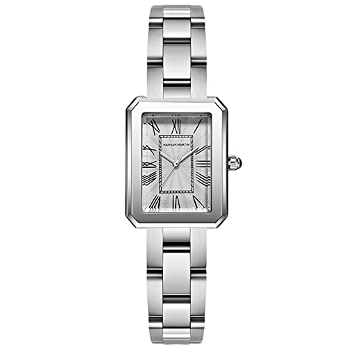 rorios Damen Uhren wasserdichte Analog Quarz Armbanduhr mit Edelstahlarmband Mode Quadrat Damenuhr Elengate Kleid Uhr für Mädchen Frauen von rorios