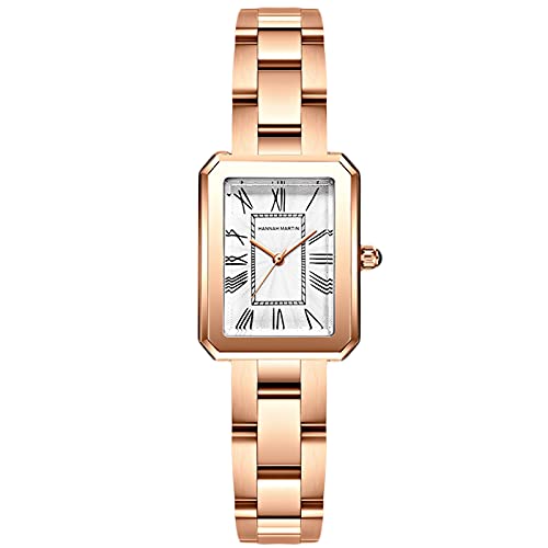 rorios Damen Uhren wasserdichte Analog Quarz Armbanduhr mit Edelstahlarmband Mode Quadrat Damenuhr Elengate Kleid Uhr für Mädchen Frauen von rorios