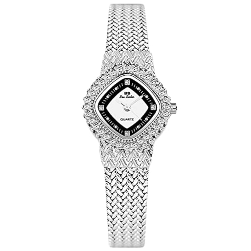 rorios Damenuhr Analog Quarz Uhr mit Edelstahlarmband Kreativ Eckige Frauen Armbanduhr wasserdichte Uhr für Damen Frauen von rorios