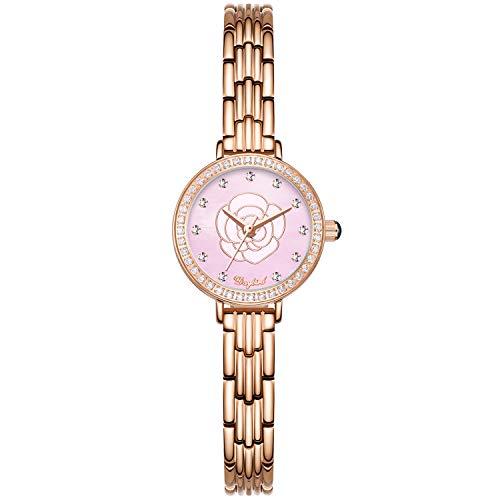 rorios Elegante Damen Uhr Quarz Analog Uhren mit Edelstahlband Diamant Zifferblatt Exquisite Mädchen Uhr von rorios