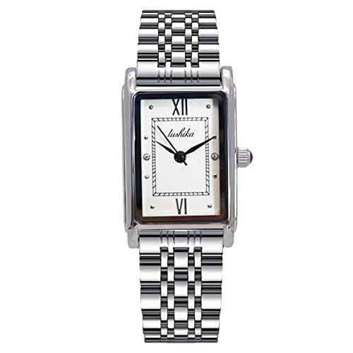 rorios Damen Klassisch Rechteck Uhr Wasserdicht Analog Quarz Uhr Retro Chiffres Romains Damenuhr Einfachheit Edelstahl Armband Uhr für Frauen von rorios