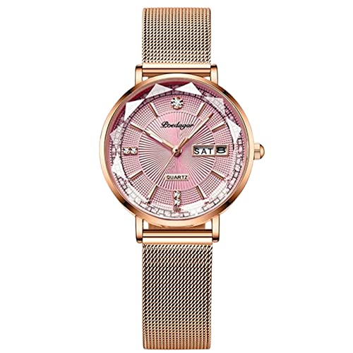 rorios Frauen Uhren Analog Quarz Uhr mit Edelstahlband Mode Wasserdicht Damenuhr Diamant Armbanduhren für Frauen Mädchen von rorios