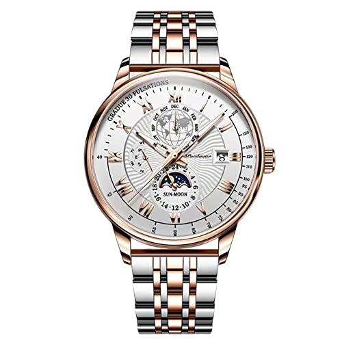 rorios Herrenuhren Business Leuchtend Uhren mit Edelstahlarmband Wasserdicht Quartz Armbanduhren für Männer Herren von rorios