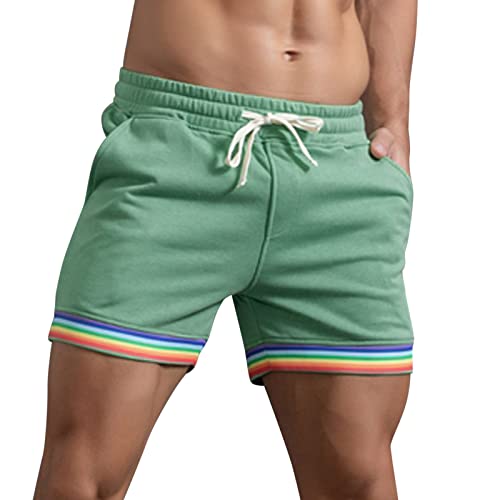 rtdgcv Jogginghose Shorts Herren Männliche Sommer Einfarbig Regenbogen Hosen Tasche Kordelzug Lose Beiläufige Sport Läuft Gerade Shorts Strand Hosen Sportbekleidung Für Herren von rtdgcv