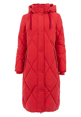s’questo Damen Jacke Soquesto Winter Steppmantel lang Rautenmuster Kapuze Druckknopfleiste Reißverschluss Saum aufknöpfbar squesto, Gr. 40, Rot s’questo Damen Jacke Soquesto Winter Steppmantel lang Rautenmuster Kapuze Druckknopfleiste Reißverschluss Saum aufknöpfbar squesto, Gr. 40, Rot von s`questo