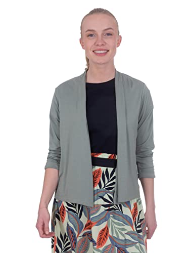 s’questo Damen Jacke Soquesto leichte Sweatjacke offener Blazer Viskose kurzer Cardigan Dreiviertel Ärmel gerafft squesto, Gr.46, Grün s’questo Damen Jacke Soquesto leichte Sweatjacke offener Blazer Viskose kurzer Cardigan Dreiviertel Ärmel gerafft squesto, Gr.46, Grün von s`questo