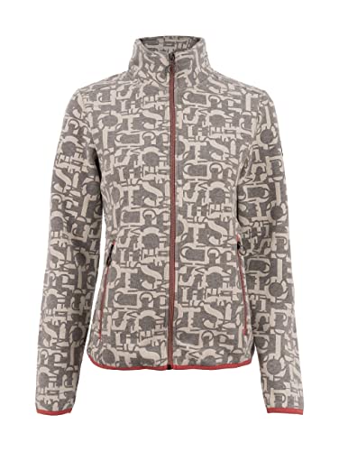 s'questo Damen Sweatjacke Soquesto mit Hohem Kragen und Reißverschluss Schriftmuster Print, Gr. 44, Grau s'questo Damen Sweatjacke Soquesto mit Hohem Kragen und Reißverschluss Schriftmuster Print, Gr. 44, Grau von s`questo