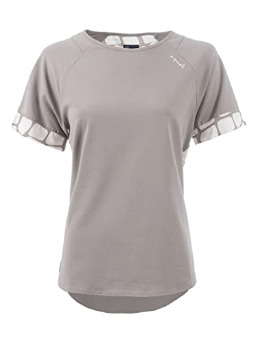 s‘questo Damen T-Shirt squesto Rundhals Kurzarm Gemusterter Rücken Abgerundeter Saum Sommer Casual Locker Viskose Soquesto, Gr. 42, Braun s‘questo Damen T-Shirt squesto Rundhals Kurzarm Gemusterter Rücken Abgerundeter Saum Sommer Casual Locker Viskose Soquesto, Gr. 42, Braun von s`questo