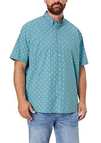 s.Oliver Big Size Herren Shirt met korte mouwen Hemd kurzarm, Türkisblau, XXL Große Größen EU von s.Oliver