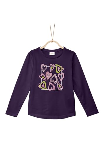 s.Oliver Junior Mädchen Langarmshirt mit Pailletten Lilac 92 von s.Oliver