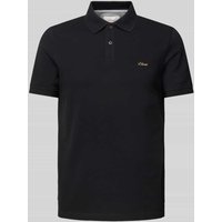 s.Oliver RED LABEL Poloshirt mit Label-Stitching in Black, Größe L von s.Oliver RED LABEL