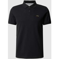 s.Oliver RED LABEL Poloshirt mit Label-Stitching in Black, Größe XL von s.Oliver RED LABEL