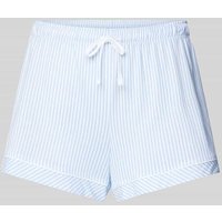 s.Oliver RED LABEL Pyjama-Shorts aus Baumwoll-Viskose-Mix mit Streifenmuster in Blau, Größe 32-34 von s.Oliver RED LABEL