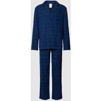s.Oliver RED LABEL Pyjama mit Karomuster in Blau, Größe XL von s.Oliver RED LABEL