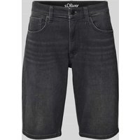 s.Oliver RED LABEL Regular Fit Jeansshorts im 5-Pocket-Design in Black, Größe 33 von s.Oliver RED LABEL