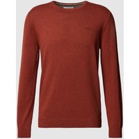 s.Oliver RED LABEL Strickpullover mit Label-Stitching Modell 'BASIC' in Offwhite, Größe XL von s.Oliver RED LABEL