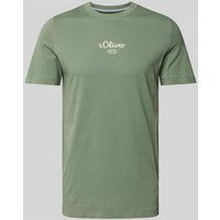 s.Oliver RED LABEL T-Shirt mit Label-Print in Oliv, Größe XXL von s.Oliver RED LABEL