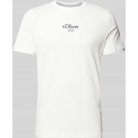 s.Oliver RED LABEL T-Shirt mit Label-Print in Weiss, Größe L von s.Oliver RED LABEL