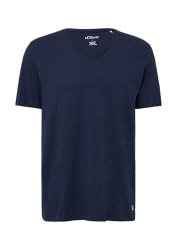 Luftiges T-Shirt mit V-Ausschnitt und Flammgarnstruktur tiefblau L Luftiges T-Shirt mit V-Ausschnitt und Flammgarnstruktur tiefblau L von s.Oliver