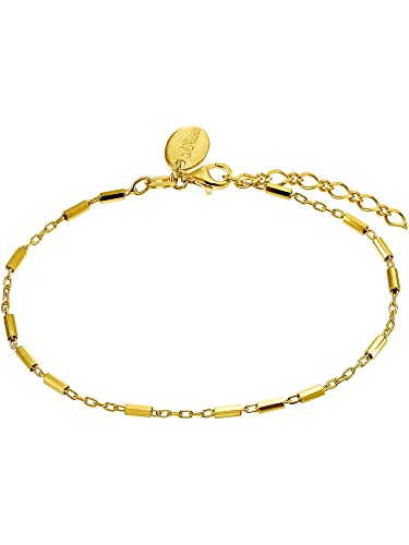 s.Oliver Armband 925 Sterling Silber Damen Armschmuck, 17+3 cm, Gold, Kommt in Schmuck Geschenk Box, 2034229 von s.Oliver