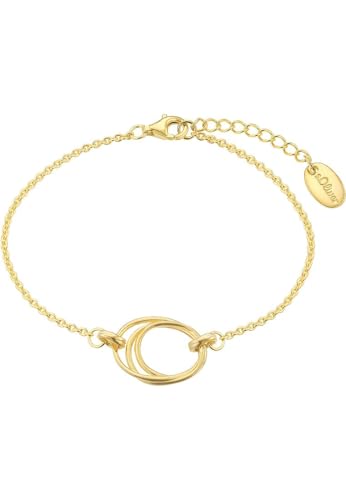 s.Oliver Armband 925 Sterling Silber Damen Armschmuck, 17+3 cm, Gold, Kommt in Schmuck Geschenk Box, 2037824 von s.Oliver