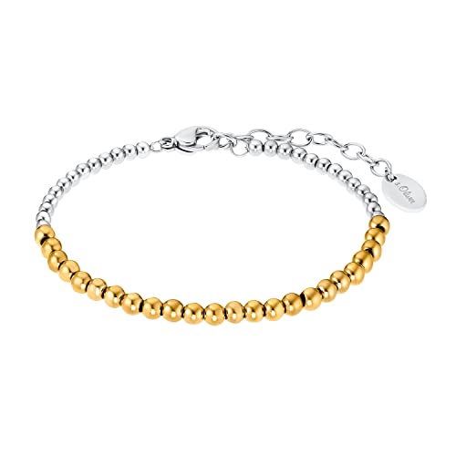 s.Oliver Armband Edelstahl Damen Armschmuck, mit Glas, 16+4 cm, Gold, Kommt in Schmuck Geschenk Box, 2032543 von s.Oliver