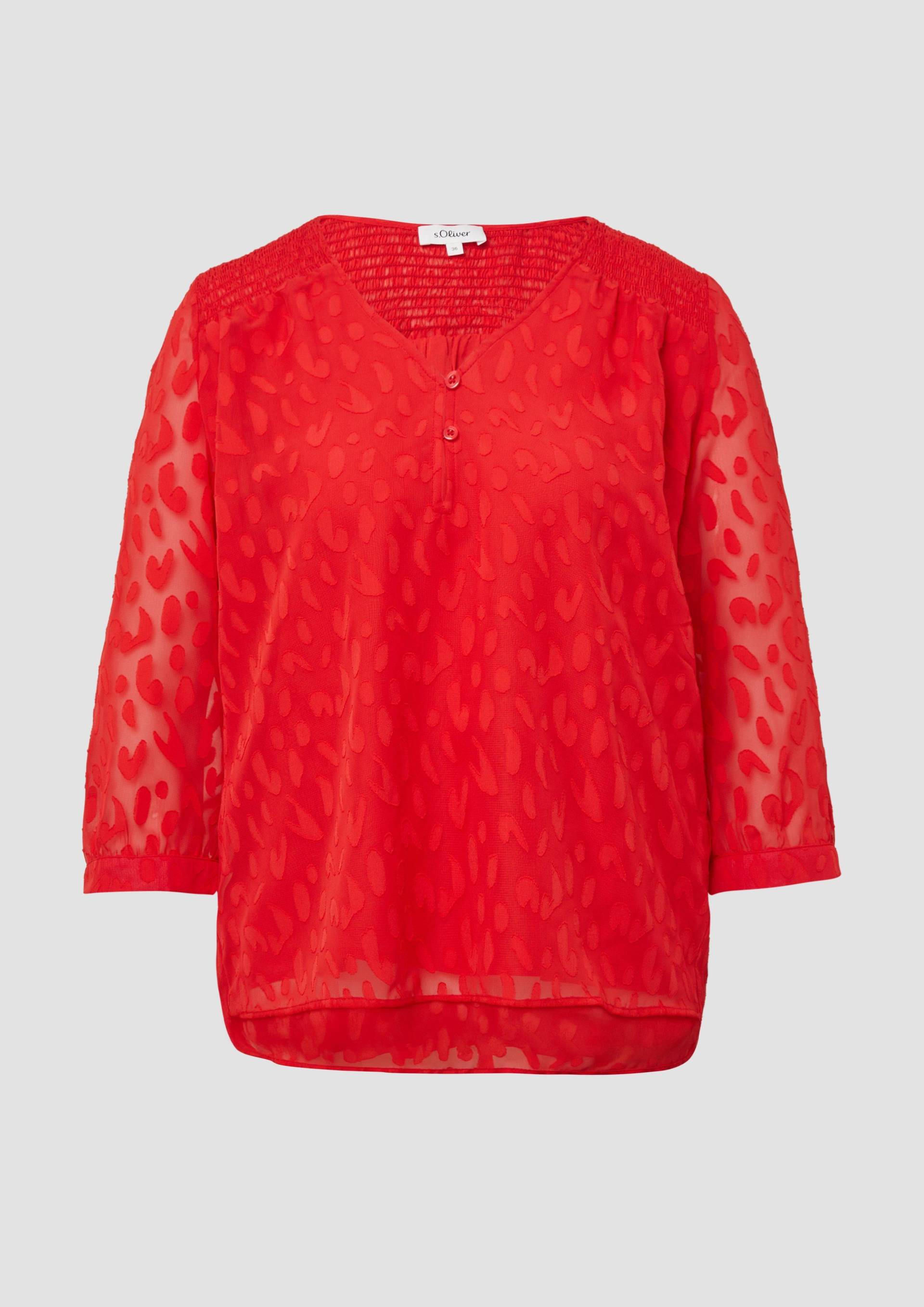 s.Oliver - Bluse aus Struktur-Chiffon im Relaxed Fit, Damen, rot s.Oliver - Bluse aus Struktur-Chiffon im Relaxed Fit, Damen, rot von s.Oliver