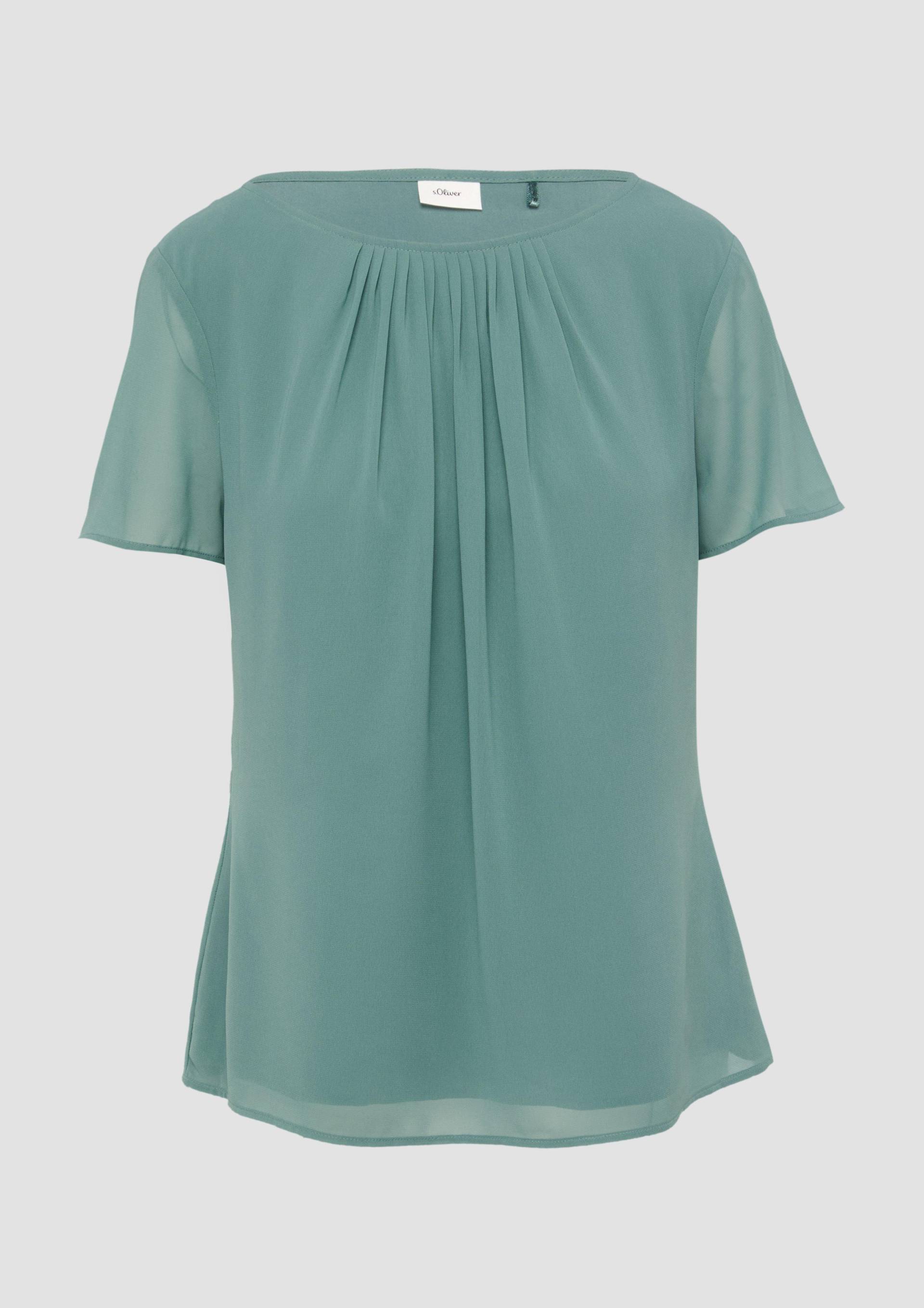 s.Oliver - Gefütterte Chiffon-Bluse mit Faltendetail, Damen, Blau s.Oliver - Gefütterte Chiffon-Bluse mit Faltendetail, Damen, Blau von s.Oliver
