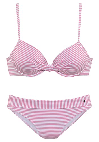 s.Oliver Damen Jap-309 Bikini-Set, Rosa-weiß Gestreift, 38 / B EU von s.Oliver