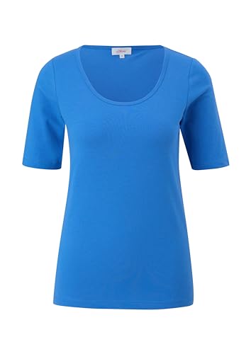 s.Oliver Damen Shirt, U-Boot-Ausschnitt, Jersey T-Shirt, 3/4-Arm, Blau, Größe 36 von s.Oliver