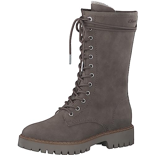 s.Oliver Damen Schnürstiefel ohne Absatz aus Kunstleder Gefüttert Vegan Braun (Taupe), 39 von s.Oliver