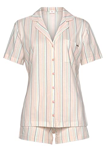 s.Oliver Damen Ak-211-47 Pyjamaset, Apricot Gestreift, 44-46 EU von s.Oliver