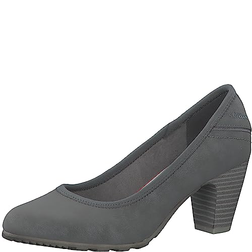 s.Oliver Damen Pumps Elegant Blockabsatz Grau (Graphite), 38 von s.Oliver