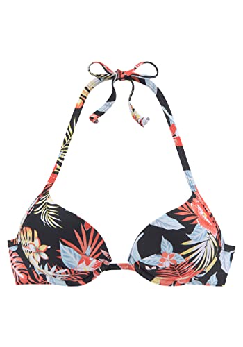 s.Oliver Damen Suki-15 Bikini, Blumendruck Schwarz, 36 / B EU von s.Oliver