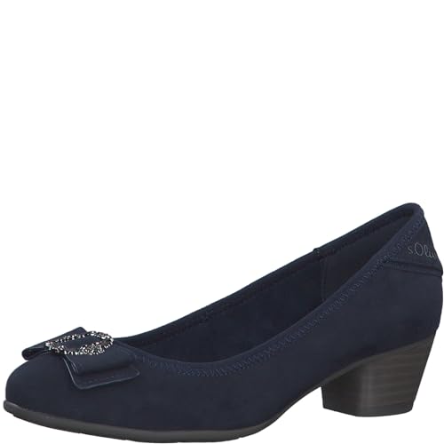 s.Oliver Damen Pumps mit Schleife Kleiner Absatz, Blau (Navy), 38 von s.Oliver