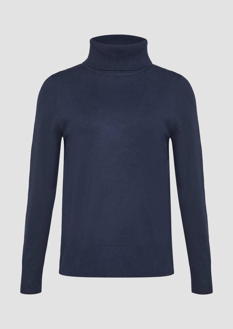 s.Oliver - Feinstrickpullover mit Rollkragen, Damen, blau von s.Oliver