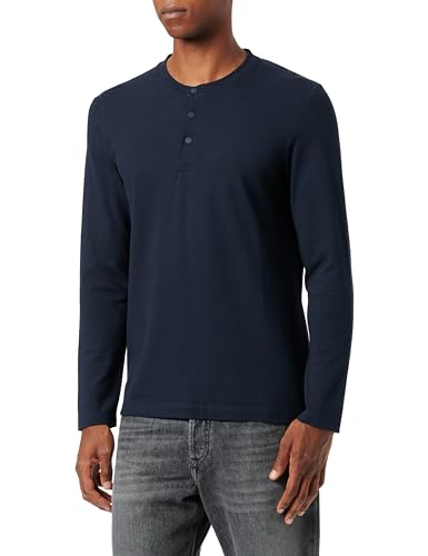 s.Oliver Herren 2135697 T-Shirt langarm, Blau, S von s.Oliver