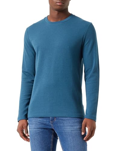 s.Oliver Herren 2135729 T-Shirt langarm, Blue Green, S von s.Oliver