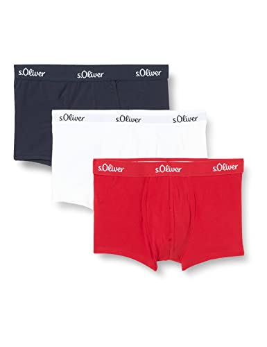 s.Oliver Herren 3X Boxer Basic_1 Boxershorts, red | Black | White 30B1, M (3er Pack) von s.Oliver